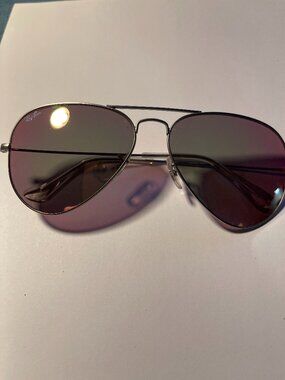 RAY BAN Discontinued Aviator Flash Lenses Pink Sunglasses RB3025 019/Z2 58-14
